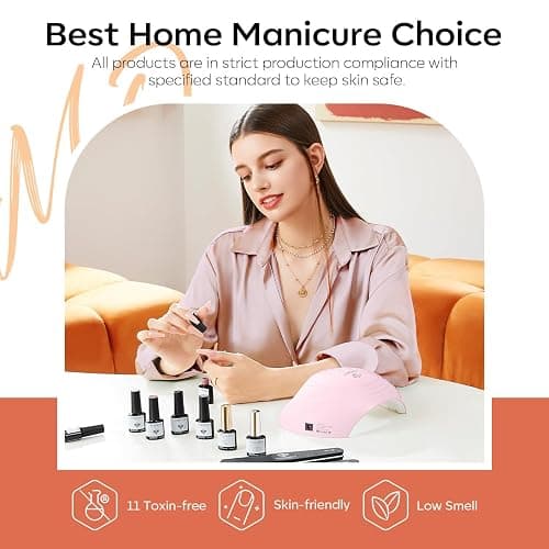 Modelones 32 PCS Gel Nail Polish Kit, 28 Colors Nude Brown Gel Polish with Glitter & Glossy & Matte Top Coat, 4 WEEKS+ Long-Lasting, Perfect for DIY Salon Home thumbnail 7