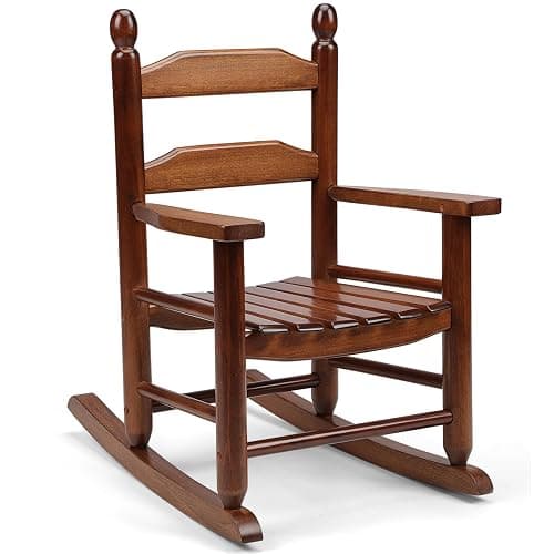 GnL Recsports Child's Wood Porch Rocker - Perfect for Indoor or Outdoor All Weather Rocker for Garden, Lawn, Balcony, Backyard and Patio Use - Suitable for 3-7 Years Old (Natural) - Image 1