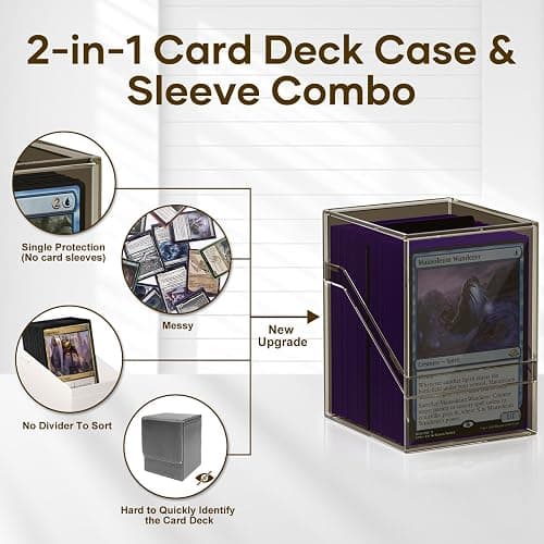 6 Pack Card Deck Cases, Commander Deck Boxes with 600Pcs Card Sleeves and Dividers, Standard Size Cards Storage Box Perfect Fit for MTG, Sport, Trading Cards (6 colors) thumbnail 5