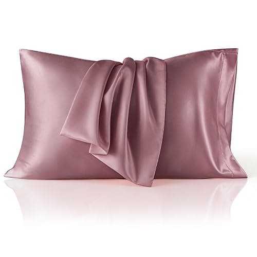 Bedsure Satin Pillowcase for Hair and Skin Queen - Silky Pillowcase 2 Pack with Envelope Closure, Similar to Silk Pillow Cases, Gifts for Women Men, Nostalgia Rose, 20x30 Inches, 2pcs - Image 1
