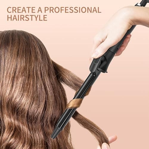 3/4 Inch Curling Iron with Clipped Tourmaline Ceramic Barrel Professional 0.75Inch Hair Curler up to 450°F Dual Voltage for Traveling 60 Mins Auto Off Suit for Different (Black, 0.75 Inch) thumbnail 5