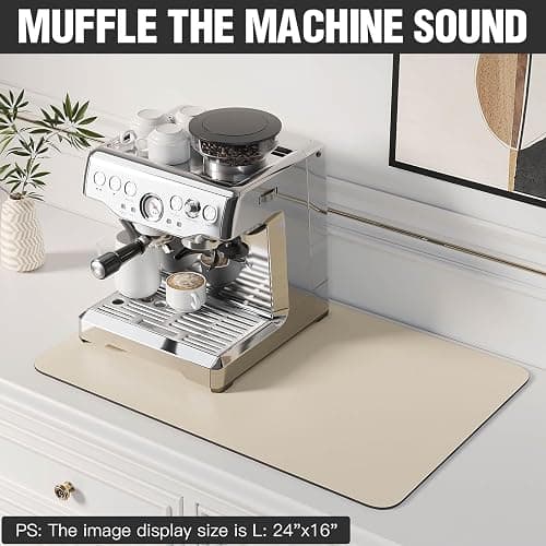 Dish Drying Mat for Kitchen Counter Super Absorbent Drainer Mats with Non-slip Rubber Backed Hide Stain Heat Resistant Easy to Clean Dish Rack Mat (Beige, S-14"x11") thumbnail 5