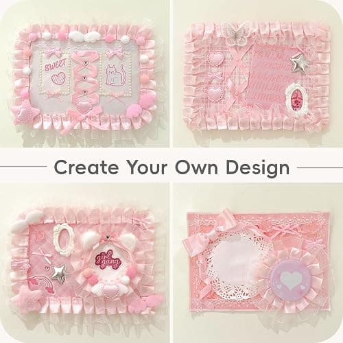 Ita Bag with DIY Accessory Kit - Clear Window Y2K Kawaii Lace Crossbody Bag with Display Insert for Pins & Button Badges thumbnail 7
