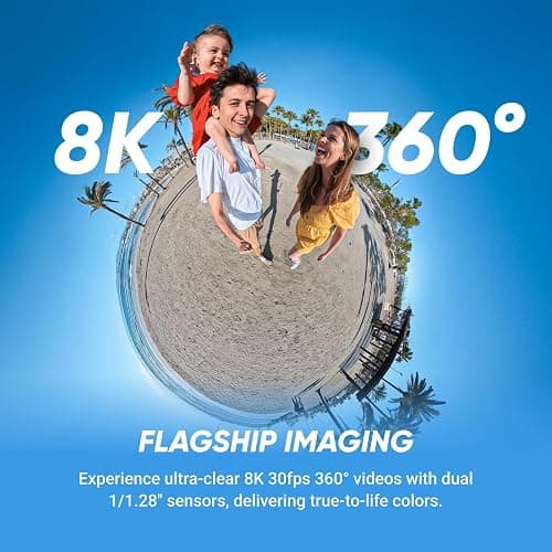 Insta360 X5 - Waterproof 8K 360° Action Camera, Leading Low Light, Invisible Selfie Stick Effect, Rugged and Replaceable Lens, 3-Hour Battery, Built-in Wind Guard, Stabilization, Triple AI Chip Design - Standard Bundle thumbnail 2