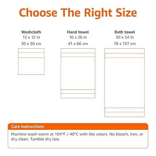 Amazon Basics Fade Resistant Bath, Hand and Washcloth Towel Set, 100% Cotton, Set of 6, 30 x 54 inches, Blush Pink thumbnail 5