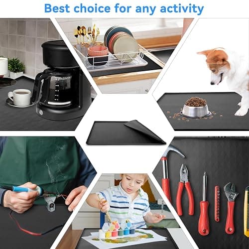 Garolue Washer and Dryer Top Protector Mat,23.6“ x 19.7" Silicone Rubber Mat for Laudry Machine & Dryer,Non Slip Heavy Duty Waterproof Washable Top Cover Pad for Home Kitchen Laundry Room,Black thumbnail 8
