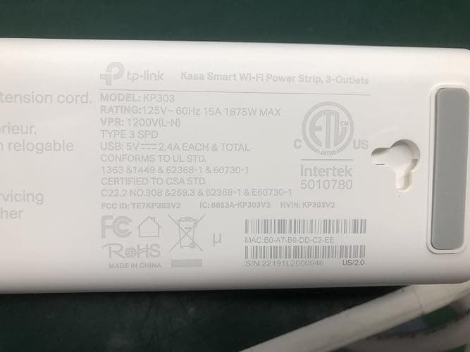 Kasa Smart Plug Power Strip by TP-Link (KP303) - Surge Protector with 3 Smart Outlets and 2 USB Ports, Works with Alexa Echo and Google Home, 2.4 Ghz Wifi Required, No Hub Required thumbnail 8
