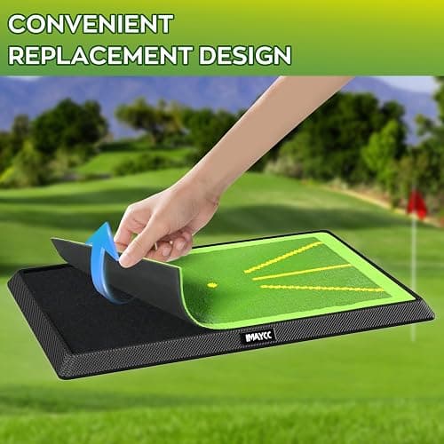 IMAYCC Golf Mat 2Pics Replaceable Hitting Practice Mat with Antislip Rubber Base for Analysing Swing Path Training Indoor Outdoor,Nice Gift for Golf Beginners,Adults and Children thumbnail 6