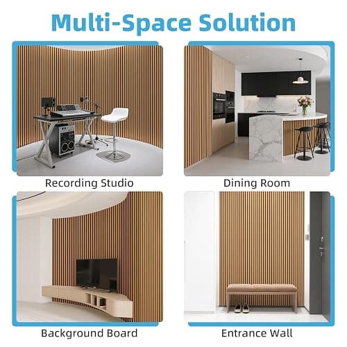 Art3d Acoustic Wood Slat Wall Panel with Roll-Flat Design - 95.3 x 23.8 Inch Sound Absorbing Panels for Living Room Columns Corridor Curved Wall Decor, 1-Pack Teak thumbnail 9