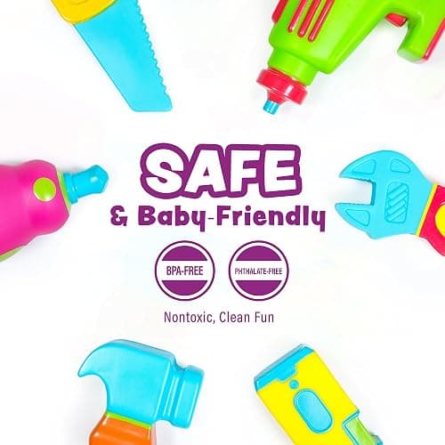 Tub Works® Tools™ Mold Free Bath Toys, 6 Pack | Sealed, No Hole Bath Toys Design Keeps Moisture Out | Soft, Squeezable & Float on Water | Easy-Grip Baby & Toddler Bathtub Toys | Great for Baby Pools thumbnail 7