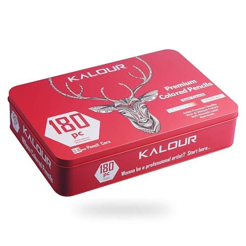 KALOUR 180 Colored Pencil for Artists - Rich Pigment Soft Core - Oil-Based - Ideal for Coloring Drawing Sketching Shading Blending - Vibrant Color（Tin Case） thumbnail 7