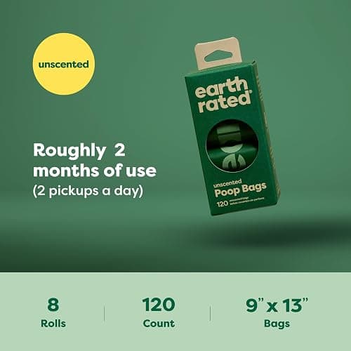 Earth Rated Poop Bags for Dogs Guaranteed Leak Proof and Extra Thick Waste Bag Refill Rolls, Unscented, 120 Bags thumbnail 6