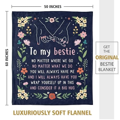 GiltGlimmer Friendship Gifts for Women Christmas, Best Friend Birthday Gifts for Women, Best Friend Blanket Gift, to My Bestie Throw Blanket for Mothers Day 60" x 50" thumbnail 3