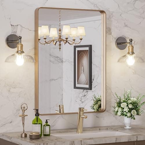 LOAAO 22”X30” Gold Bathroom Mirror thumbnail 8