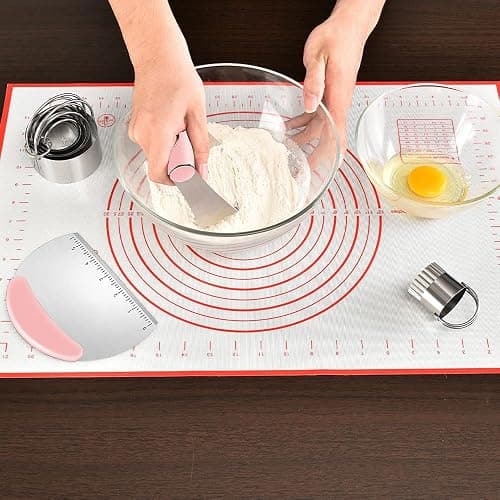 Pastry Cutter, Biscuit Cutter, Dough Scraper, Silicone Baking Mats, Stainless Steel Pastry Blender Set, Dough Cutter Biscuit Cutter Baking Pastry Mat Dough Blender Tools & Pastry Utensils (5 Pcs/Set) thumbnail 2