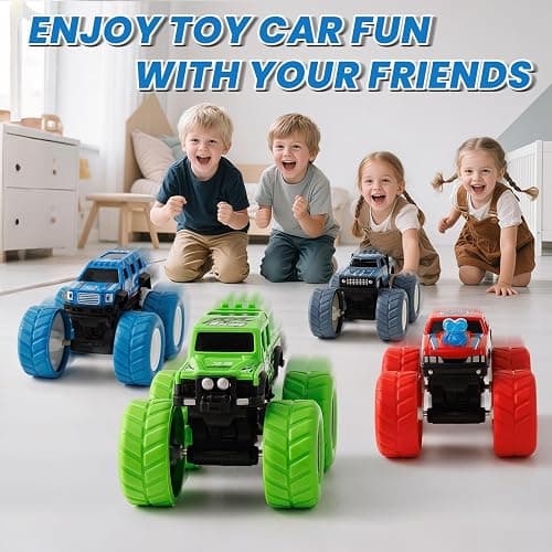 IJIGU Monster Truck Toys for 3 4 5 6 7 Year Old Kids, Wash to Reveal Monster Trucks for Toddlers, 4 Pack Toy Trucks with Realistic Mud Paint, Ideal Christmas, Birthday Gifts for Boys Grils thumbnail 6