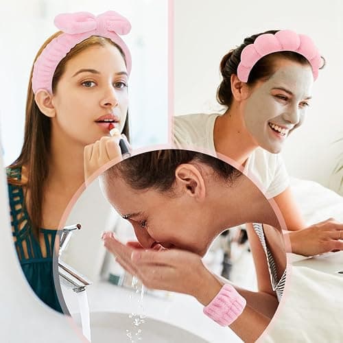 ATROCH Puffy Spa Headband & Skincare Headbands for Women Makeup, Terry Cloth Towel Head Band for Skin Care, Sponge Make Up Hair Band, Gifts for Teenage Girls and Women thumbnail 2