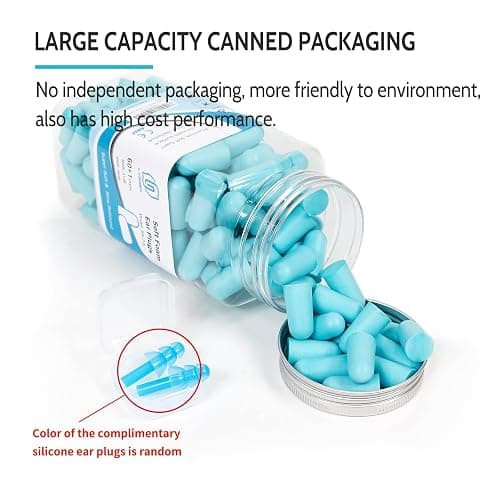 LYSIAN Soft Foam Ear Plugs for Sleeping, 60 Pairs, 38dB SNR, Lake Blue | Ultra-soft noise reduction earplugs for snoring, study, travel, work & shooting; 38dB SNR/31dB NRR thumbnail 4