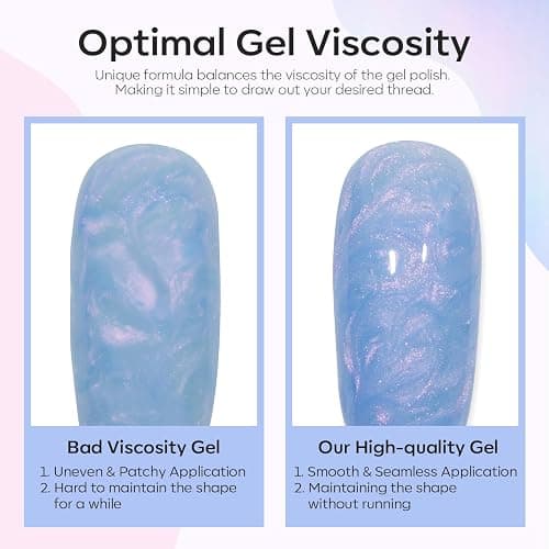 Modelones Vernis à Ongles Semi Permanent 6 Couleurs Rose Blanc Perle Effet Soak Off Vernis Gel Uv Semi Permanent avec Stick Dessine le Cercle pour Printemps Eté - Perle Rose thumbnail 5