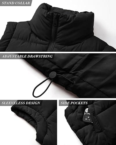 Polu Cropped Puffer Vest Women Sleeveless Stand Collar Padded Gilet Winter Lightweight Puffy Vest thumbnail 4