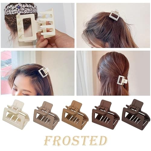 Medium Claw Hair Clips for Women Girls, 2" Matte Rectangle Small Claw Clips for Thin/Medium Thick Hair, Hair Jaw Clip Nonslip thumbnail 3