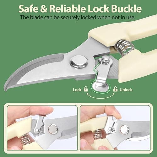 4PACK Pruning Shears, Stainless Steel Garden Shears, Sharp Handhled Gardening Scissors, Bypass & Straight Blade Garden Clippers for Plants, Flowers, Fruits Trees, Gardening Gifts for Women & Men thumbnail 3