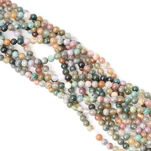 CHEAVIAN 60PCS 6mm Natural Indian Agate Gemstone Round Loose Beads for Jewelry Making DIY 1 Strand 15" thumbnail 4