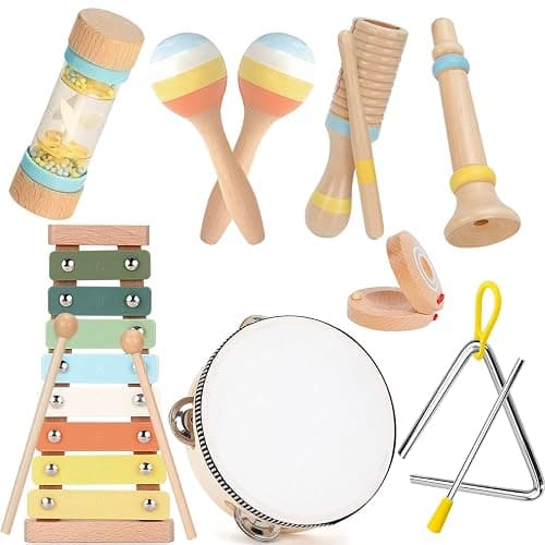 JOOMLAFLY Baby Musical Instruments for Toddlers 1-3, 8PCS Montessori Musical Toy Set with Xylophone, Drum, Maracas...Perfect Toy Gift for 1-3 Year Old Boy Girl - Image 1