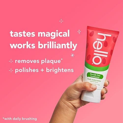 hello Kids Fluoride Free Toothpaste, Fresh Watermelon, 4.2 oz | For Kids of All Ages, Removes Plaque, Polishes and Brightens, Tastes Awesome, Vegan, Gluten Free, SLS Free thumbnail 4