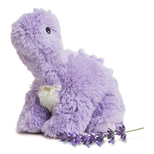warmies Microwavable Stuffed Animals, Purple Long Neck Dinosaur - Heated Stuffed Animal Plushie for Warmth & Comfort - Soft Plush Toys - Image 1