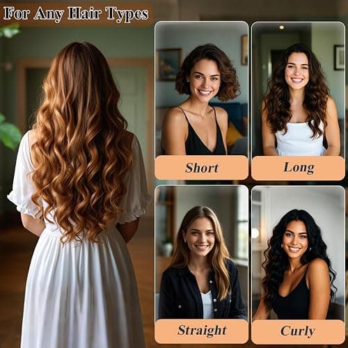 Vekola Heatless Hair Curler for Long Hair,Soft and Comfortable Sleep Hair Curler No Heat (Black) thumbnail 3