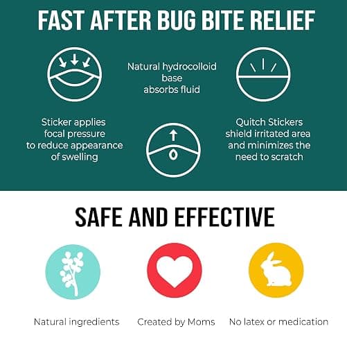 quitch Bug Bite Patches 3x27ct, Natural Itch Relief Stickers for Kids & Baby, Anti-Itch Cream Alternative, Mosquito bite Treatment, Summer Travel & Camp Essentials, Soothing After bite Patches thumbnail 3