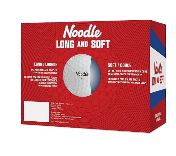 TaylorMade Noodle Long & Soft Golf Balls, Ultra-Soft 34 Compression Core, Great Feel and Increased Spin, Patented Dimple Design for Straighter Flight thumbnail 3