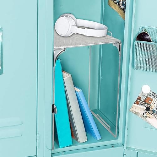 AUECOOME Locker Organizer Shelf Stackable Extra Locker Shelf for School Locker Organizer Storage Cabinet Accessories Suitable for School, Office, and Home use (1, Grey) thumbnail 7