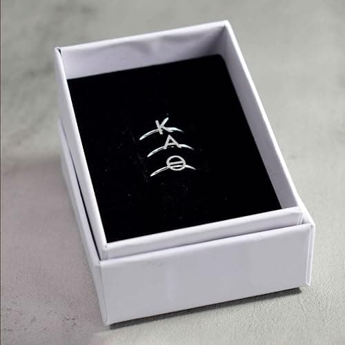 Sorority Shop Phi Mu Stacking Ring Set - Adjustable Rings with Silver Plating thumbnail 5