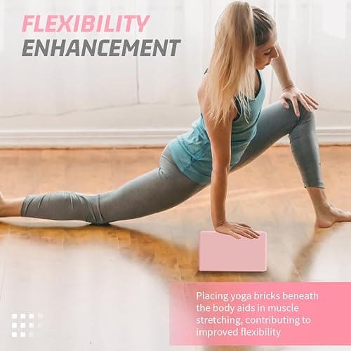 Yoga Blocks 2 Pack 3x6x9IN Foam Block Supportive Latex-Free with Stretch Band, Non-Slip Exercise Blocks for Pilates, Meditation, Balance, Stretching and Deep Poses thumbnail 5