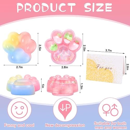 Vodolo Taba Squishy Cat Paw,2 PCS Ultra-Soft Stress Relief Squishy Fidget Toys Adults,Small Cute Sensory Squeeze Toys,Fun Kids Enjoy Decompression Toy,Soft and Relaxing Squeezing Toy thumbnail 3