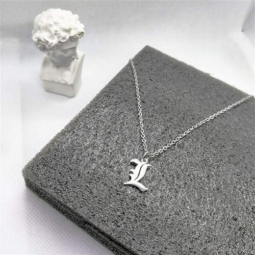 Elefezar Old English Initial Alphabet Letter Necklace thumbnail 2