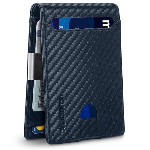 RUNBOX Slim Wallet for Men - RFID Blocking Leather Bifold with Money Clip | Minimalist Front Pocket Wallet Holds 11 Cards,Slim Thin Design,RFID Blocking Protection, Practical Birthday Gifts for Men - Image 1