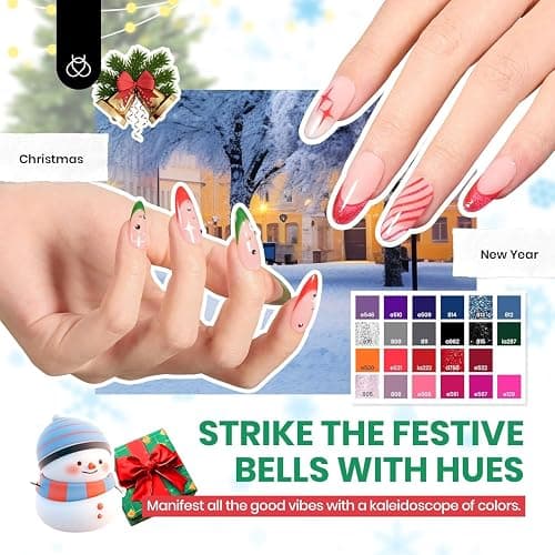 Beetles Winter Gel Nail Polish Set, 70 PCS 60 Colors Red Green Pink Brown Blue Nude Glitter Gel Nail Polish Kit with Base Top Coat for Beginners UV LED Needed DIY Salon Christmas Gifts for Women thumbnail 3