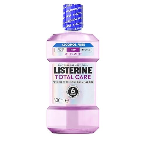 Listerine Total Care Mild Taste (Alcohol Free) Antibacterial Mouthwash (500ml), Fresh Mint Flavour With 6-in-1 Benefits - Image 1