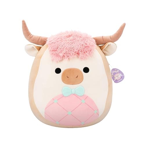 Squishmallows Original 20in Samson The Cookie Highland Cow with Bowtie – Official Jazwares Easter Plush (Jumbo) - Image 1