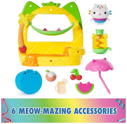 DreamWorks GABBY'S Dollhouse, Cakey’s Fruit Smoothie Balcony Playset, 8-Pcs with Toy Figures, Dollhouse Accessories & Sensory Play, Kids Toys for Girls & Boys 3+ thumbnail 4