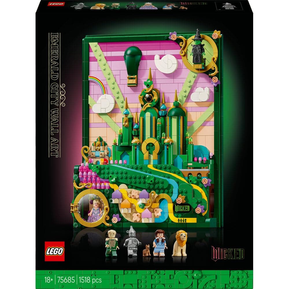 LEGO Wicked Emerald City Wall Art - 3D Building Set for Adults - Display Model with 6 Minifigures incl. Dorothy, and a Toto Dog Figure - DIY Home Decor - Gift for Movie Fans - 75685 thumbnail 10