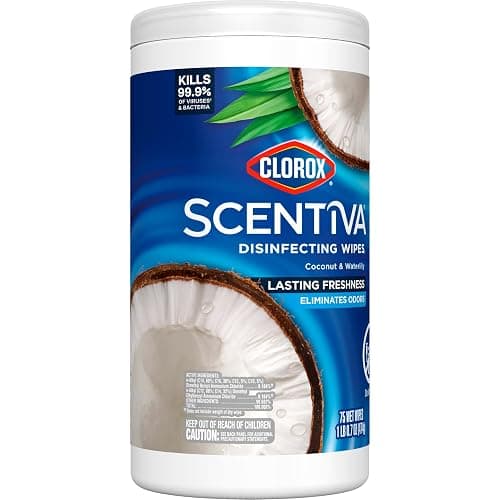 CLOROX Scentiva Disinfecting Wipes, Coconut and Waterlily, 75 Count (Package May Vary) thumbnail 9