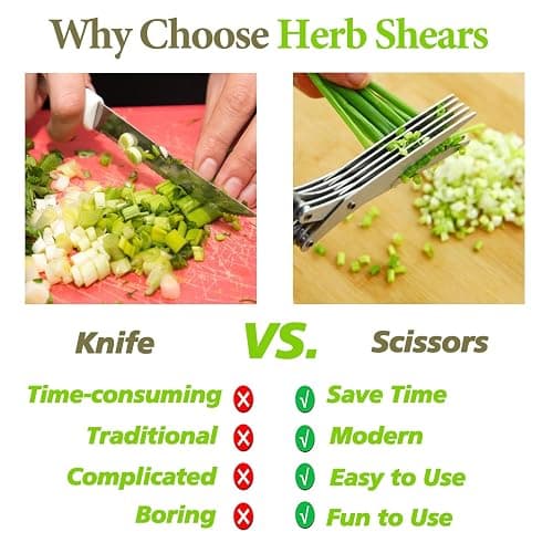 2025 Upgraded Herb Scissors, Effortless Herb Shears Cutter Tool with Sharp Stainless Steel Blades for Fresh Herbs, Must-Have Kitchen & Cooking Gadget, Green thumbnail 5