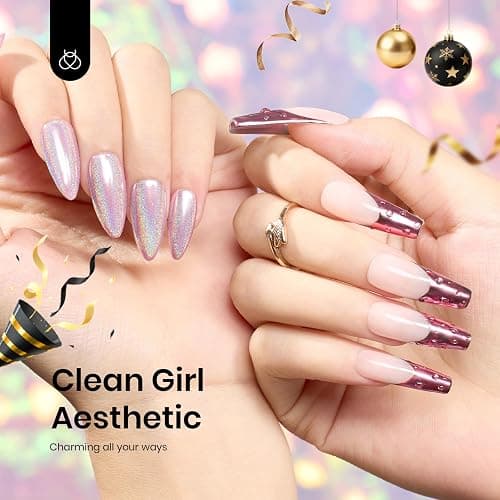 Beetles Chrome Nail Powder Mirror Effect Holographic Aurora Iridescent Pearlescent Manicure Nail Art Decoration Glitter, 8 Colors 1g or 0.5g/Jar Xmas Gift for Women thumbnail 4