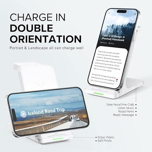 Wireless Charging Station, 3 in 1 Fast Wireless Charger Stand for Multiple Devices Apple Watch Ultra Series 11 10 9 8 7 6 SE 5 4 3 2, iPhone 17 16 15 14 13 12 11 Pro Max/Plus/Air/X/XS/XR/SE, Airpods thumbnail 6