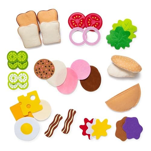 Melissa & Doug Felt Food Sandwich Play Food Set (33 pcs), Orange, 1 Count thumbnail 4