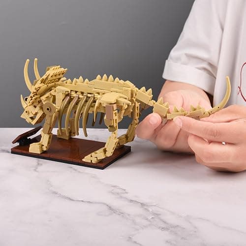 LUXEBLOCKS Triceratops Skeleton Building Kit - 318PCS Dinosaur Model with Movable Joints, Educational Toys for Adults, Collector Display Figures for Home and Office thumbnail 6